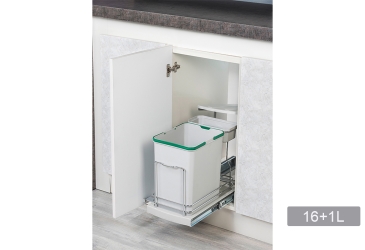 Изтеглящ кош за вграждане 16+1л S-2391-G Сив