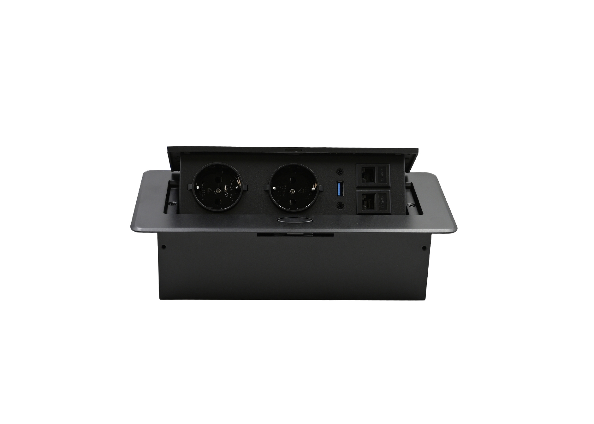 Разклонител за вграждане 2-ка + LAN + USB порт
