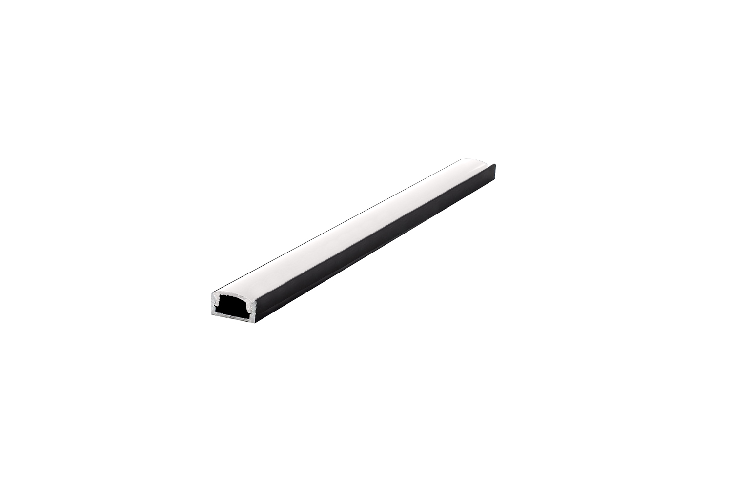 LED Профил външен монтаж + капак - Черен мат