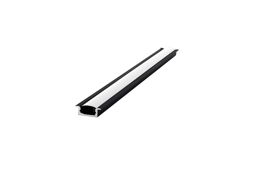 LED Профил за вкопаване + капак - Черен мат
