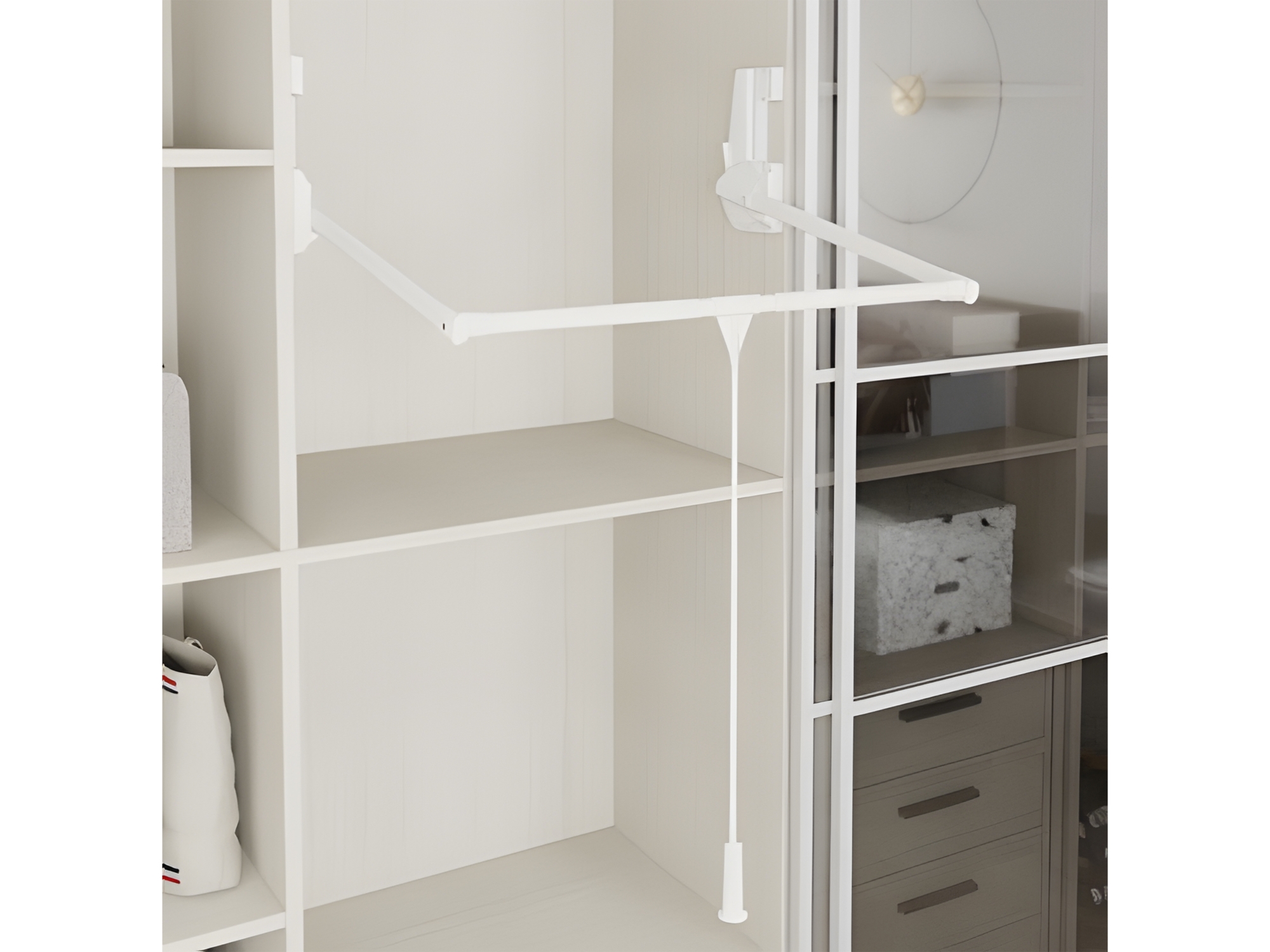 Лифт за гардероб S-6014-W 15кг Бял